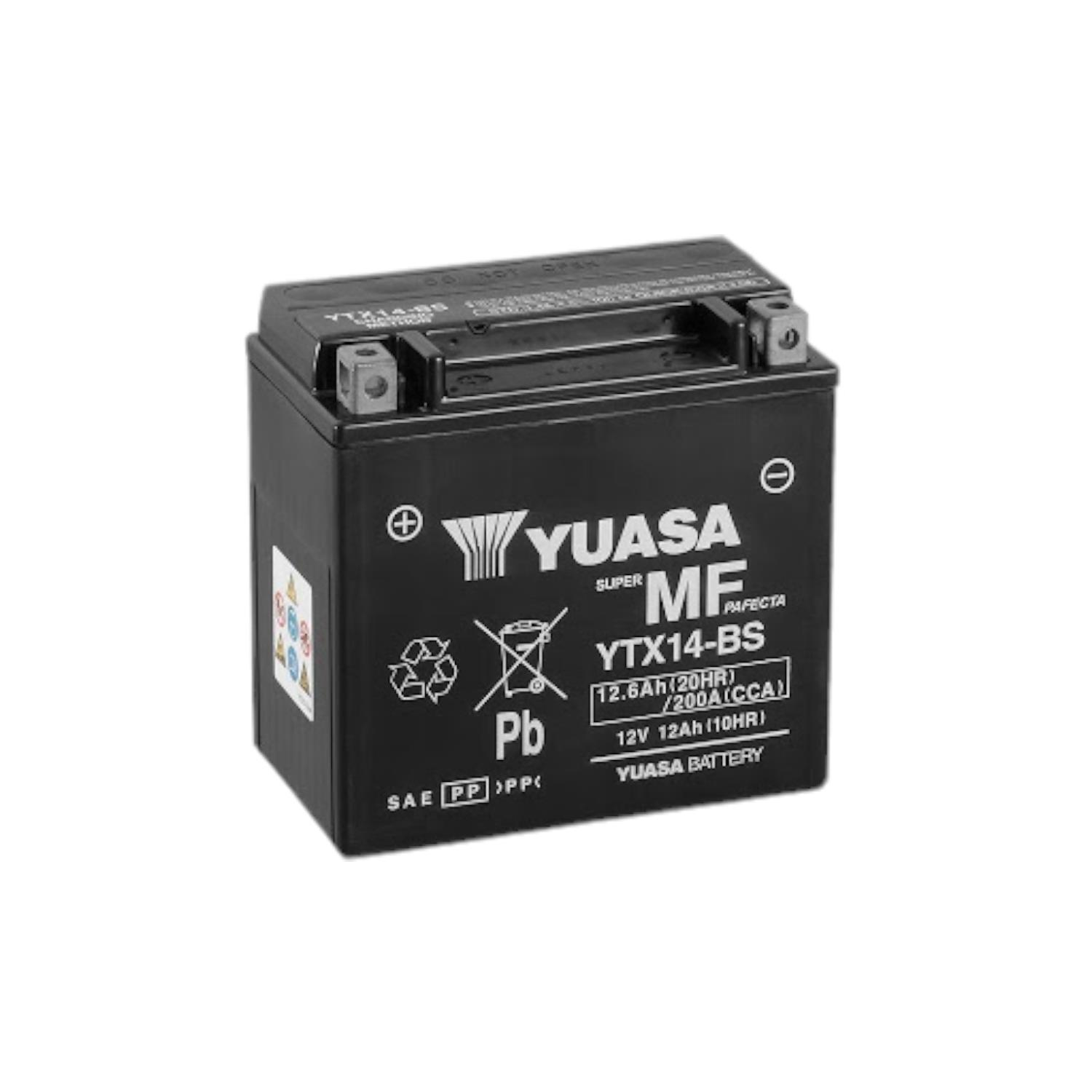 YUASA YTX14-BS (CP) 12 VOLT 12.6 AMPER 200A MOTOSİKLET AKÜSÜ #01630