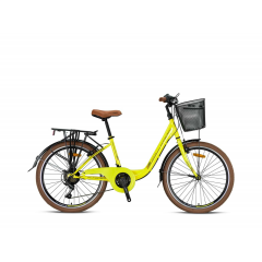 KRON TETRA 3.0 - 24'' City Bike - 15' - 21 Vites - V.B. - Sıcak Sarı-Haki/Kahverengi #KRN21-581