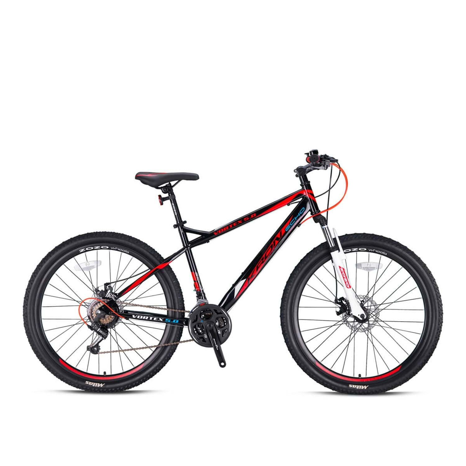 KRON VORTEX 5.0 - 27.5'' MTB - 18' - 21 Vites - M.DISC - Siyah-Kırmızı/Gri/Mavi #KRN21-522