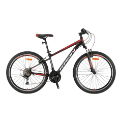 KRON VORTEX 4.0 - 24'' MTB - 14' - 21 Vites - V.B. - Mat Siyah-Gri/Kırmızı  #KRN23-020