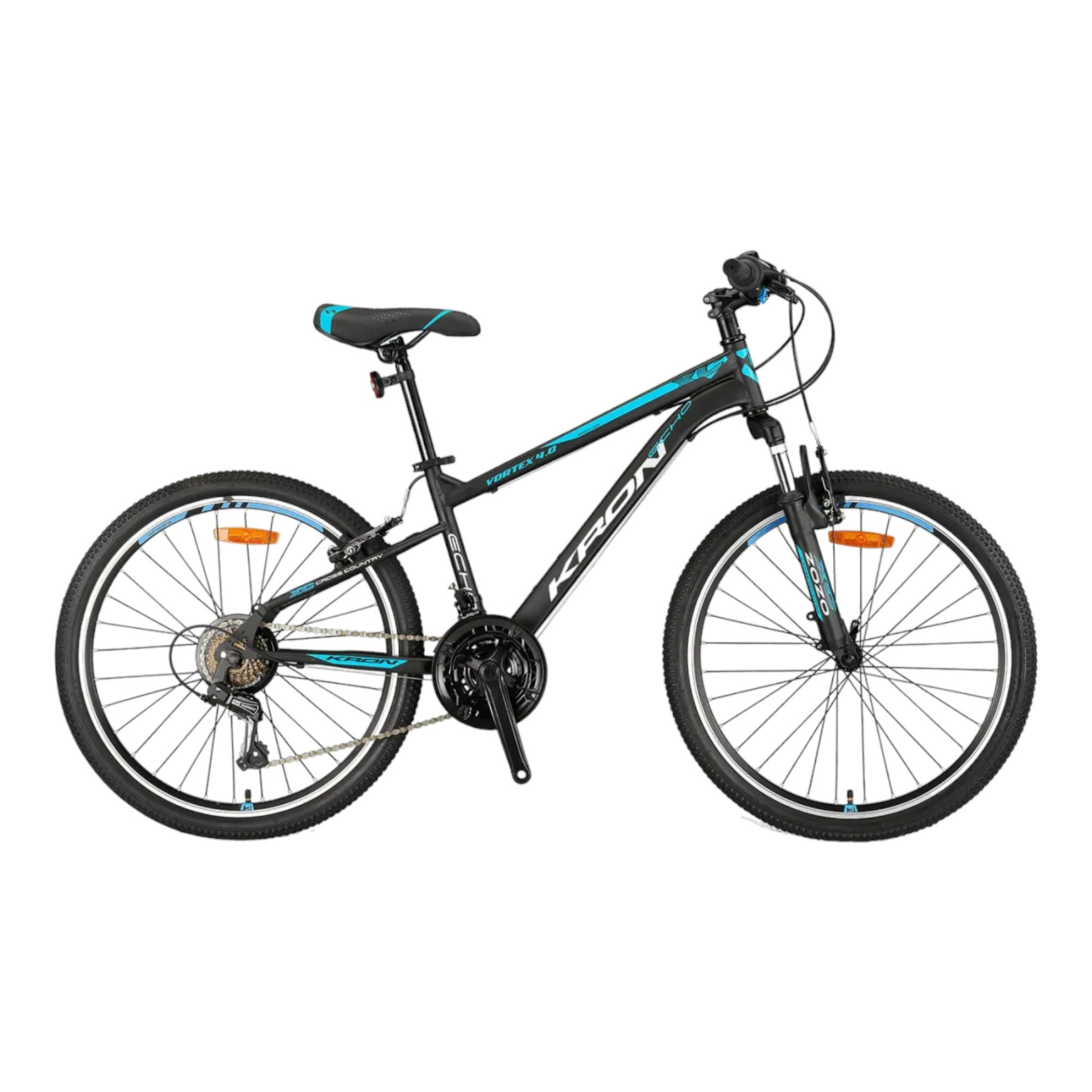 KRON VORTEX 4.0 - 26'' MTB - 16' - 21 Vites - V.B. - Mat Siyah-Gri/Mavi  #KRN23-027