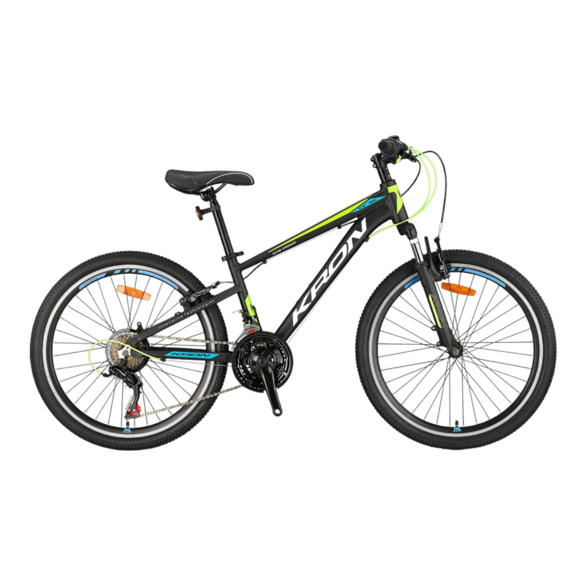 XC75 - 24'' MTB - 13 - 21 VİTES - M.DISC - MAT SİYAH - BEYAZ/NEON SARI/MAVİ #KRN24-014