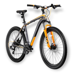 KRON XC 100 - 26'' MTB - 17' - 21 Vites - M.Dısc - Mat Füme-Gri/Turuncu #KRN22-224