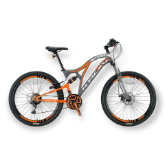 KRON ARES 4.0 - 26'' MTB - 16.5' -21 Vites - Çift AMT - V.B. - Mat Füme-Neon Turuncu/Gri #KRN21-428