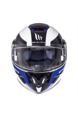 MT HELMETS ATOM FLIP UP SV TARMAC BEYAZ SIYAH MAVI [S]