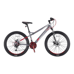 KRON VORTEX 4.0 - 27.5'' MTB - 18' - 21 VITES - M.DISC - MAT FÜME-KIRMIZI/GRI #KRN21-516