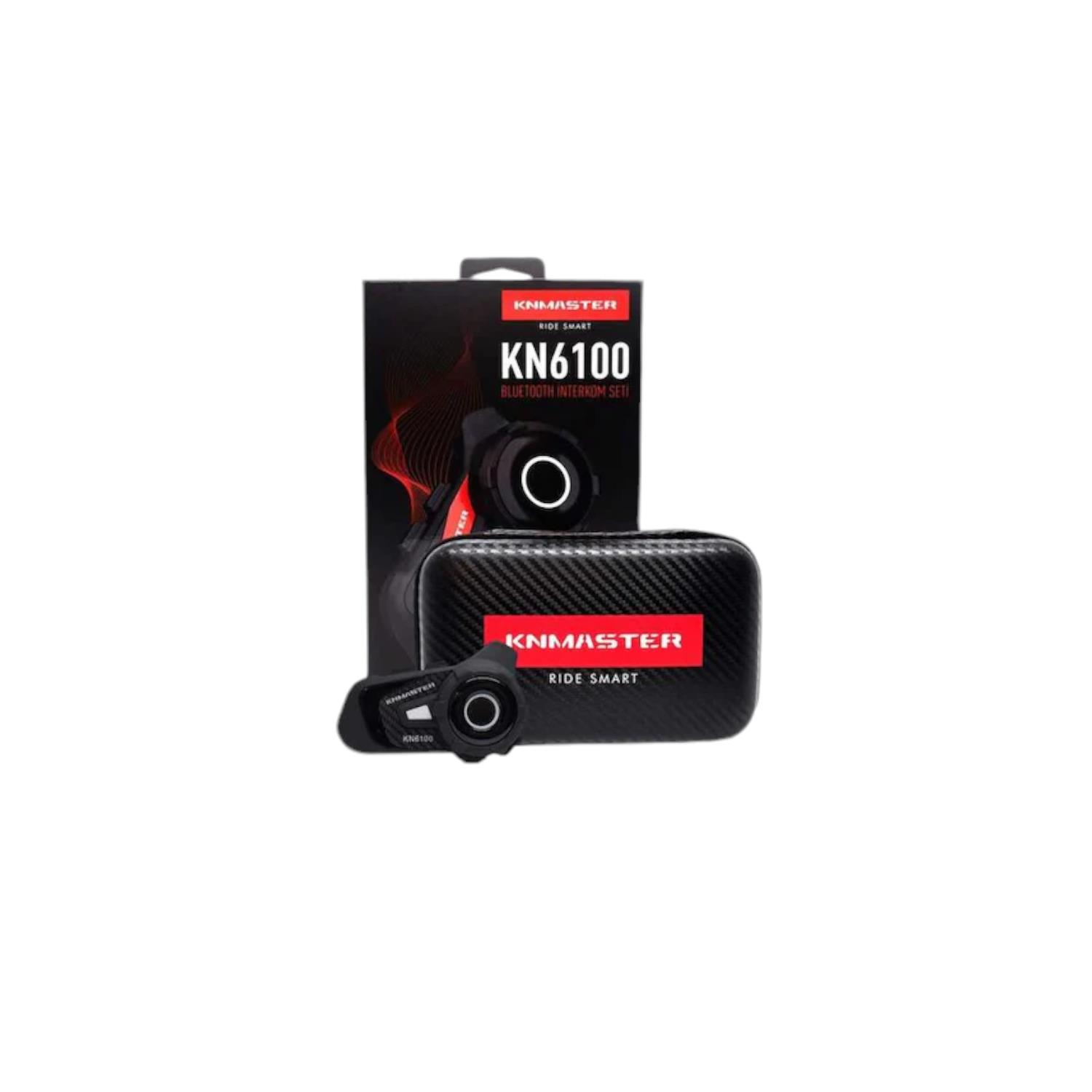 KNMASTER KN6100 KARBON SIYAH KULAKLIK SETİ MOTOSİKLET KASK İNTERKOM BLUETOOTH #K4781